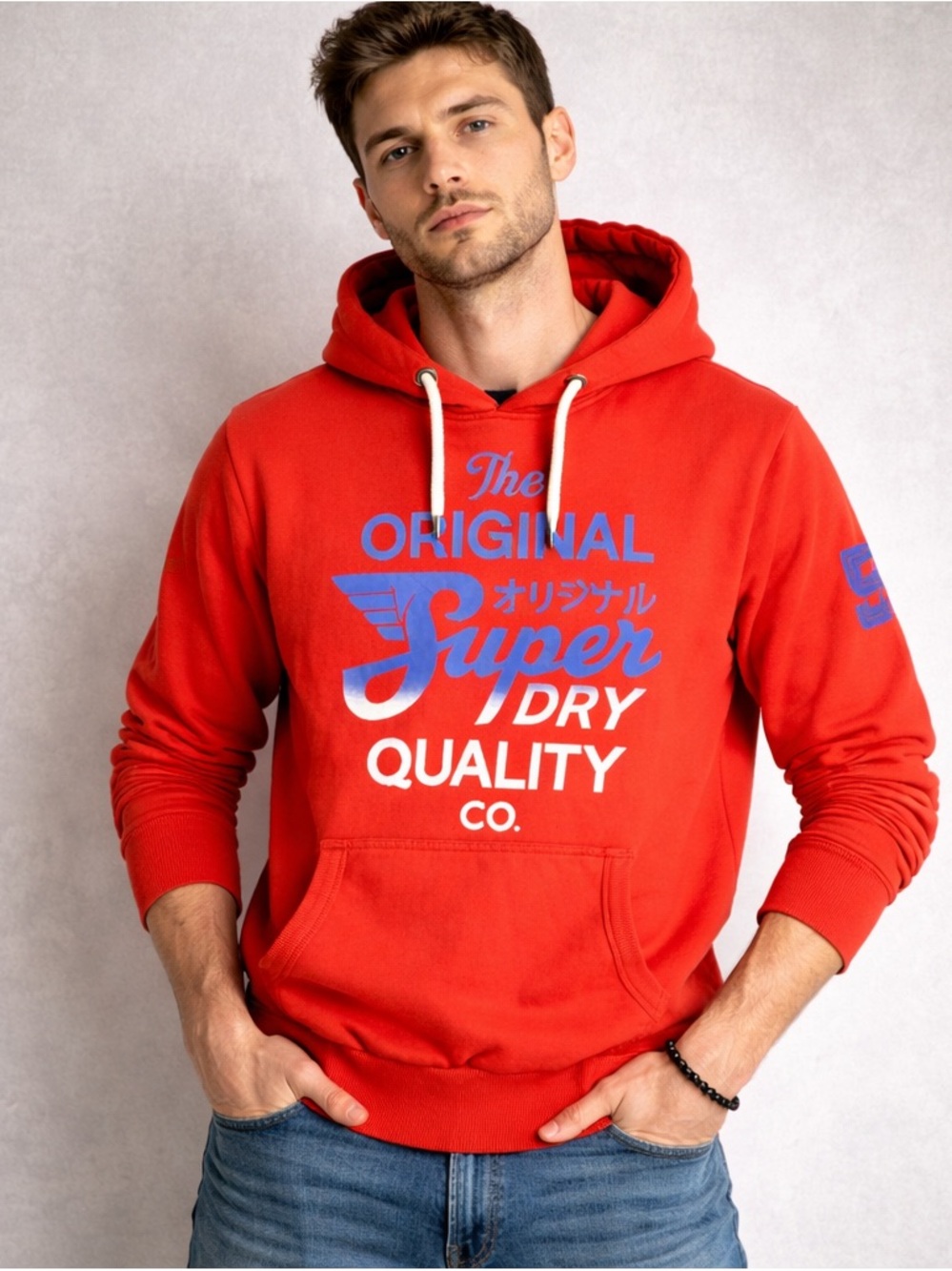 Superdry Graphic Hoodie Red Size L Fleece Lined Pullover